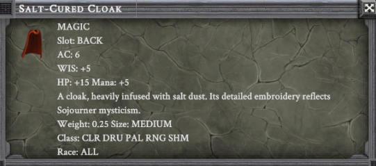 SALT-CURED CLOAK item card